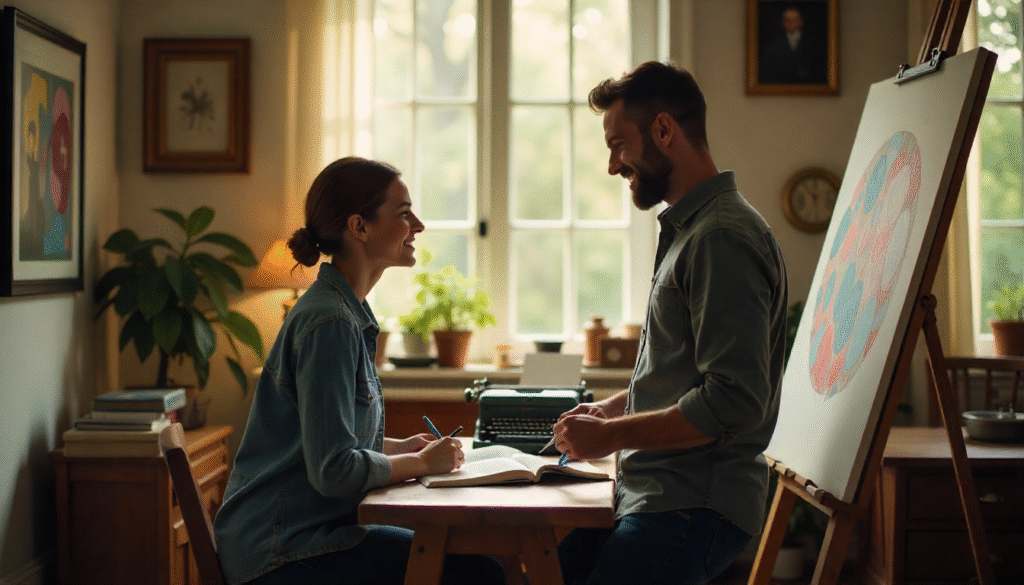 Husband and Wife doing their own things and mutually respecting each others interests