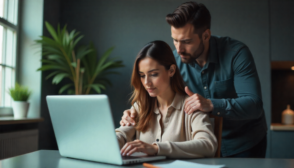Husband is supporting wife through her work stress